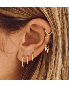 Anna + Nina | Single plain ring earring goud
