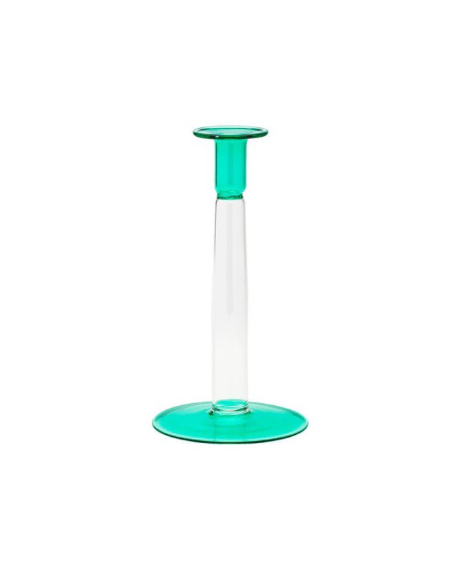 ANNA NINA SEAFOAM GREEN GLASS CANDLE HOLDER