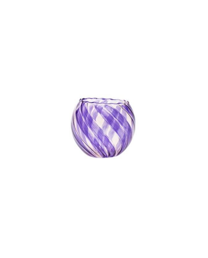 ANNA NINA | WAVES GLASS TEA LIGHT HOLDER LAVENDER