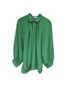 ZENGGI | Technosilk oversized blouse Green