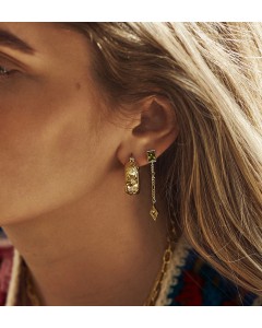 Anna Nina | Flower Garland Stamped Hoop Earrings