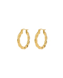 Anna + Nina | Large Twisted Hoop Earrings Gold
