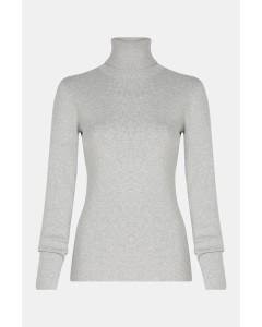 Penn & Ink | Gebreide coltrui grey melange