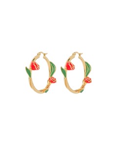 ANNA + NINA | Roses Are Red Hoop Earrings