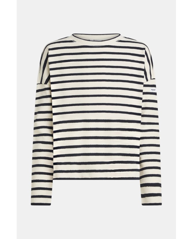 Penn & Ink | Sweater stripe navy/ecru