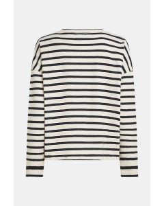 Penn & Ink | Sweater stripe navy/ecru