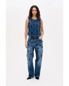 Baum und Pferdgarten | Narane Jeans denim sequince flower