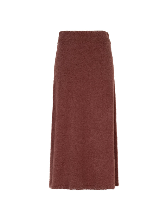 Ruby Tuesday | Vilette Fluffy Knitted Maxi Skirt auburn