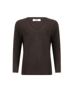 CC Heart | Longe sleeve V-neck T-shirt black