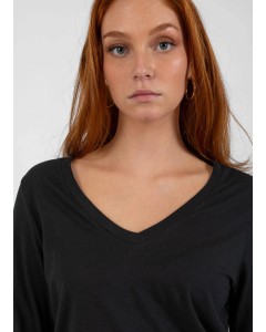 CC Heart | Longe sleeve V-neck T-shirt black