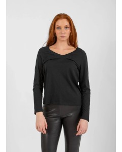 CC Heart | Longe sleeve V-neck T-shirt black