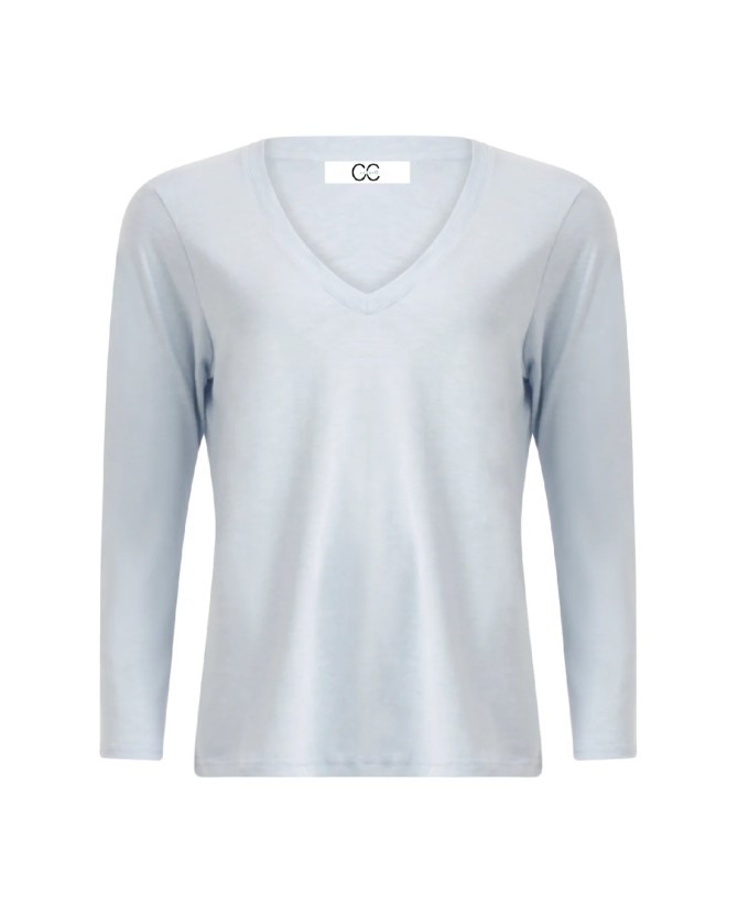 CC Heart | Longe sleeve V-neck T-shirt white