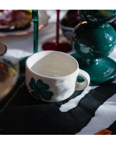 Anna + Nina | Shamrock Cappucno Mug Green