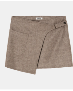 Zenggi | Wool linen short wrap skirt
