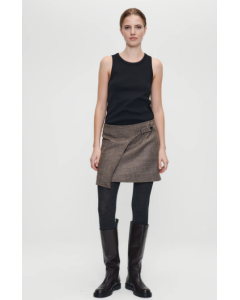 Zenggi | Wool linen short wrap skirt