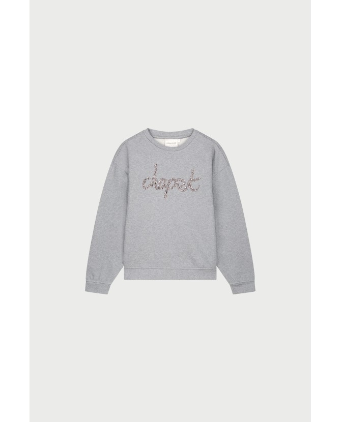 Fabienne chapot | Terry rhinestone sweater dark grey melange