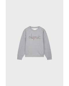 Fabienne chapot | Terry rhinestone sweater dark grey melange