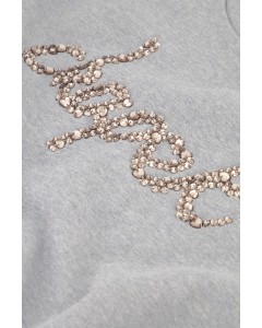 Fabienne chapot | Terry rhinestone sweater dark grey melange