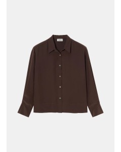 ZENGGI | TECHNOSILK BOXY SHIRT DARK BROWN