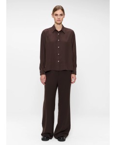 ZENGGI | TECHNOSILK BOXY SHIRT DARK BROWN
