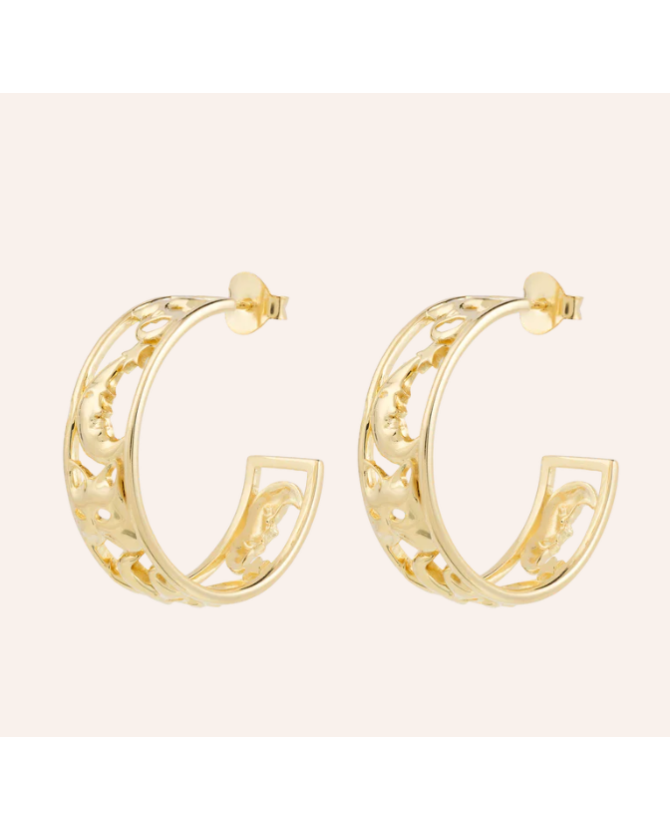 Anna+ Nina | Masuerade Hoop earrings gold plated