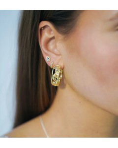 Anna+ Nina | Masuerade Hoop earrings gold plated