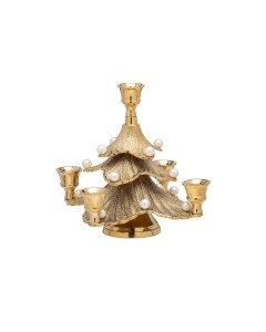 Anna + nina | Pearly christmas tree candle holder gold