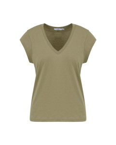 CC heart | Basic v-neck t-shirt dusty olive